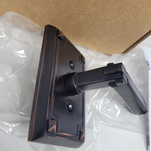 EMTEK Arts Crafts Rectangular Rosette Lever LH Oil Rubbed Bronze 3 avail - Picture 6 of 7